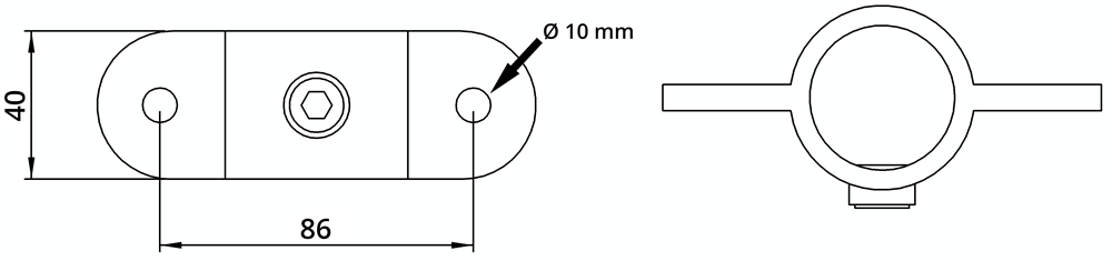 Rohrverbinder | Gelenkauge doppelt | 167MB34 | 33,7 mm | 1 | Temperguss u. Elektrogalvanisiert