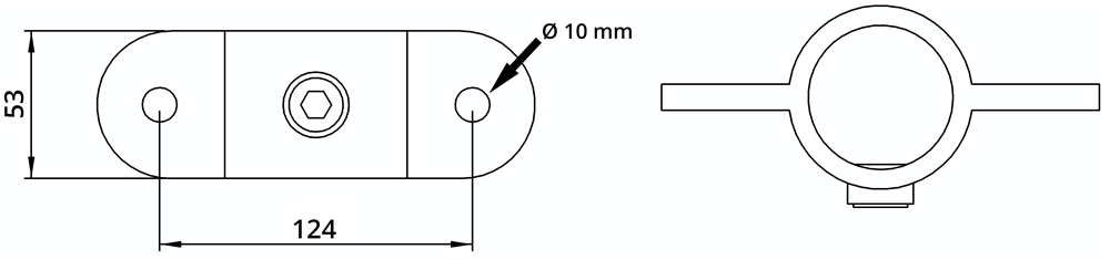 Rohrverbinder | Gelenkauge doppelt | 167ME60 | 60,3 mm | 2 | Temperguss u. Elektrogalvanisiert