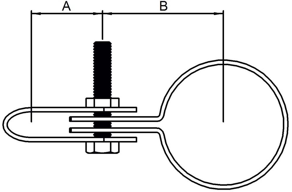 Rohrverbinder | Gitterhalter einfach | 170 | 26,9 mm - 60,3 mm | 3/4 - 2 | Temperguss u. Elektrogalvanisiert