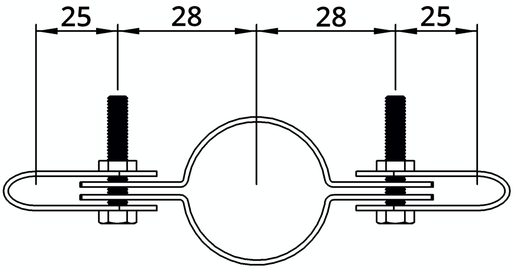 Rohrverbinder | Gitterhalter doppelt | 171B34 | 33,7 mm | 1 | Temperguss u. Elektrogalvanisiert