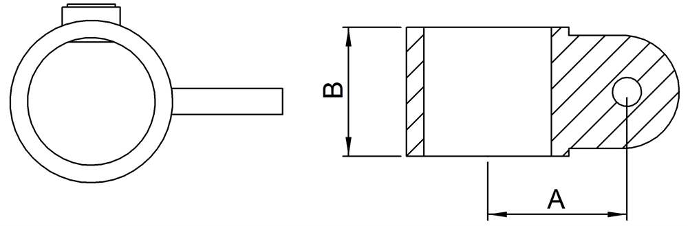 Rohrverbinder | Gelenkauge einfach | 173M | 26,9 mm - 60,3 mm | 3/4 - 2 | Temperguss u. Elektrogalvanisiert