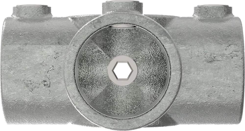 Rohrverbinder | T-Stück für Stützrohr | 176 | 21,3 mm - 60,3 mm | 1/2 - 2 | Temperguss u. Elektrogalvanisiert