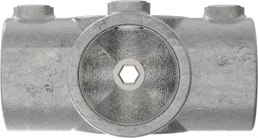 Rohrverbinder | T-Stück für Stützrohr | 176D48 | 48,3 mm | 1 1/2 | Temperguss u. Elektrogalvanisiert