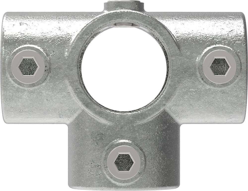Rohrverbinder | T-Stück für Stützrohr | 176T21 | 21,3 mm | 1/2 | Temperguss u. Elektrogalvanisiert