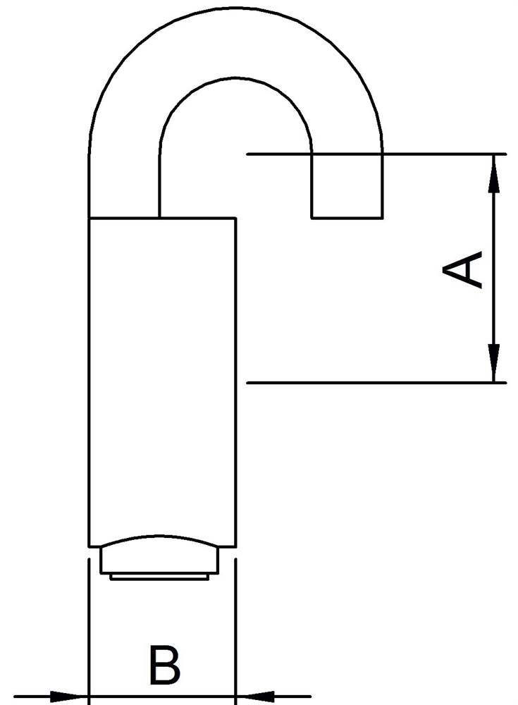 Rohrverbinder | Stellring mit Haken | 182 | 26,9 mm - 60,3 mm | 3/4 - 2 | Temperguss u. Elektrogalvanisiert