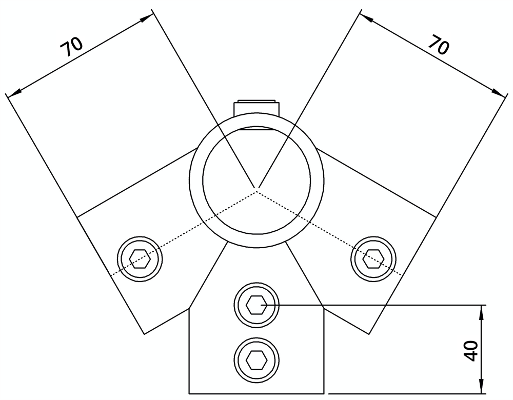 Rohrverbinder | Firststück 27,5° | 191D48 | 48,3 mm | 1 1/2 | Temperguss u. Elektrogalvanisiert