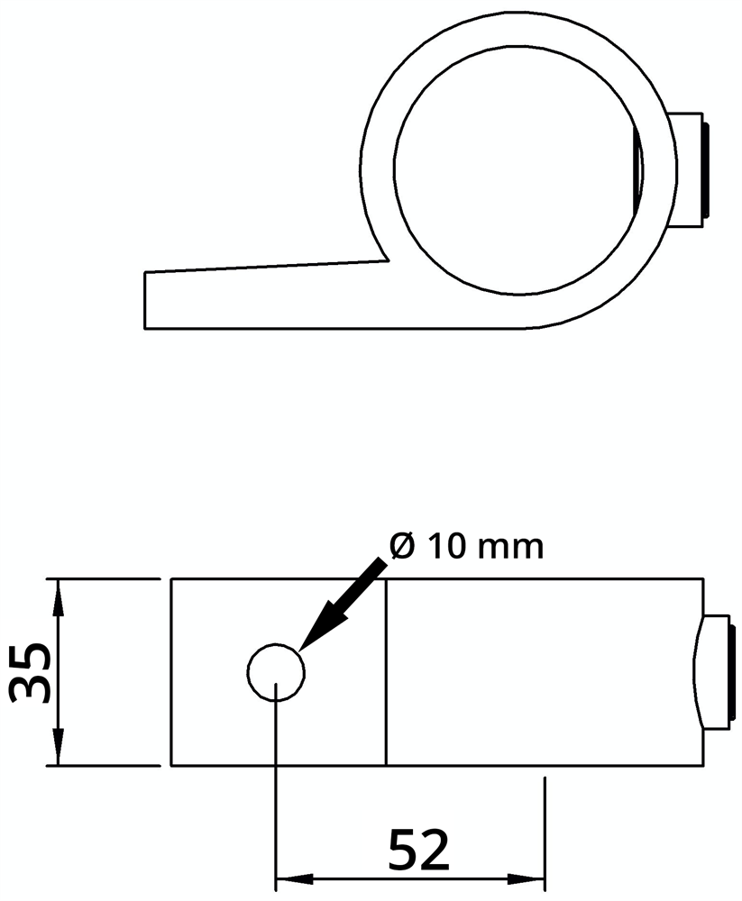 Rohrverbinder | Befestigungsring mit Flansch 1 Bohrung | 199D48 | 48,3 mm | 1 1/2 | Temperguss u. Elektrogalvanisiert