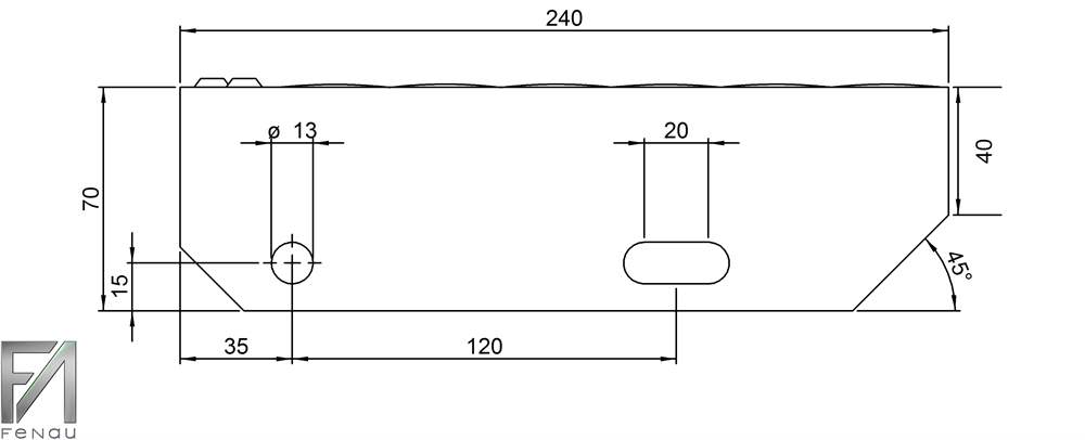 Schweißpress Gitterroststufe | Maße: 1200x240 mm 34/38 mm | S235JR (St37-2)