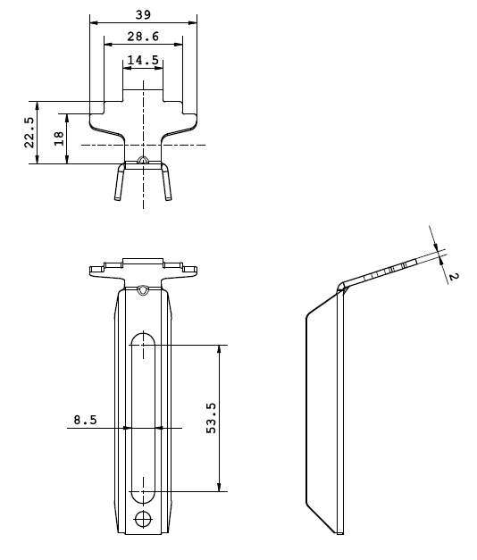 Gitterrostklemme für Rosthöhe 60-70 mm | MW 30/10 mm | aus St37, feuerverzinkt