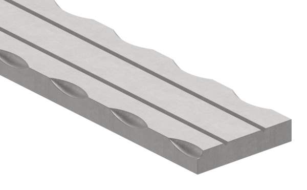 Flacheisen | 2x gerillt | Länge: 6000 mm | Material: 40x8 mm | Stahl (Roh) S235JR