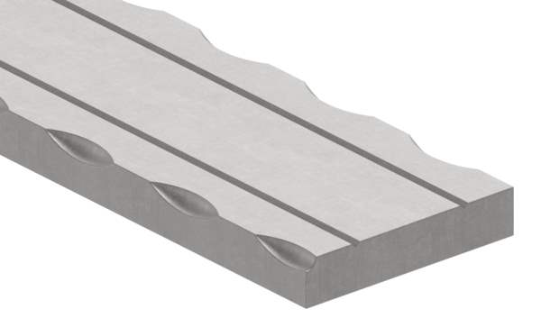 Flacheisen | 2x gerillt | Länge: 3000 mm | Material: 50x10 mm | Stahl (Roh) S235JR