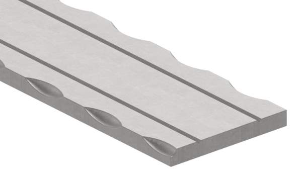 Flacheisen | 2x gerillt | Länge: 3000 mm | Material: 50x6 mm | Stahl (Roh) S235JR