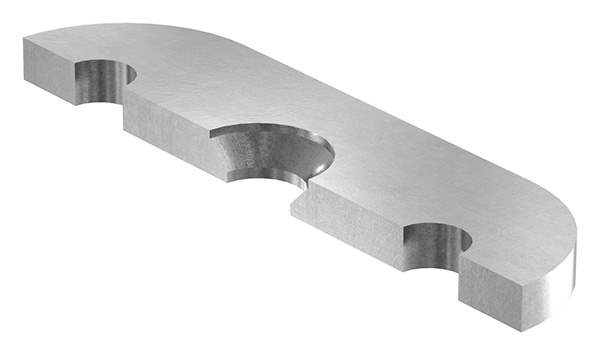 Halteplatte | 64x24x4 mm | für Vierkant/flach | Stahl S235JR, roh