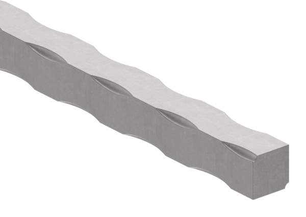 Vierkant gehämmert | Material: 14x14 mm | Länge: 3000 mm | Stahl (Roh) S235JR