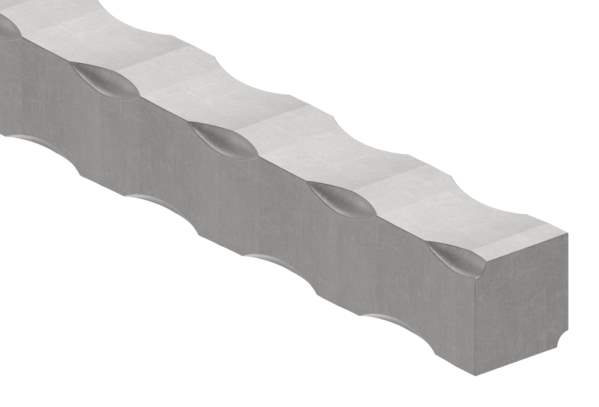 Vierkant gehämmert | Material: 20x20 mm | Länge: 3000 mm | Stahl (Roh) S235JR