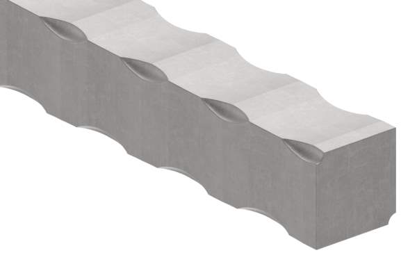Vierkant gehämmert | Material: 25x25 mm | Länge: 3000 mm | Stahl (Roh) S235JR