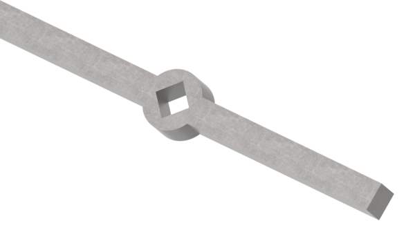 Lochleiste | für schräges Quadratrohr | Material: 14x14 mm | Länge: 2000 mm | Stahl S235JR, roh