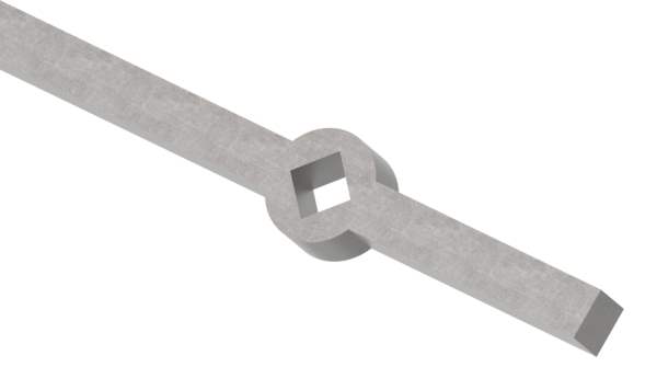 Lochleiste | für schräges Quadratrohr | Material: 16x16 mm | Länge: 2000 mm | Stahl S235JR, roh