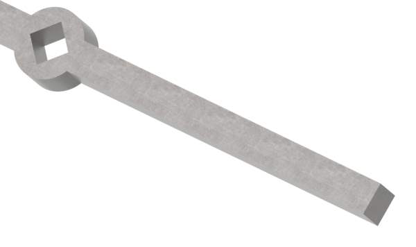 Lochleiste | für schräges Quadratrohr | Material: 16x16 mm | Länge: 2000 mm | Stahl S235JR, roh