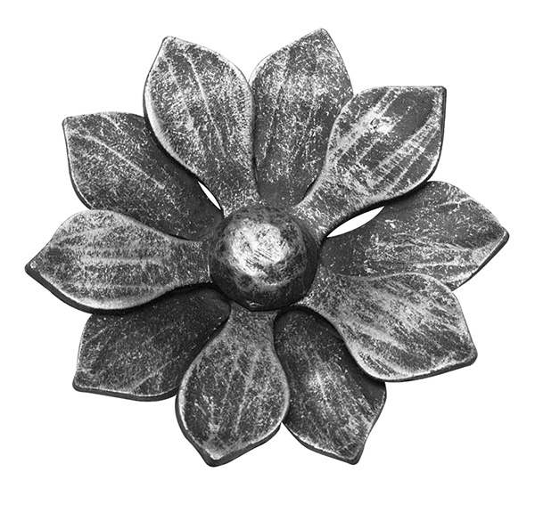 Rosette / Zierteil | Blume ohne Stiel Ø 110x5 mm | Stahl (Roh) S235JR