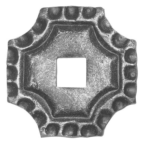 Rosette / Zierteil | quadratisch 75x75x5 mm | Stahl (Roh) S235JR