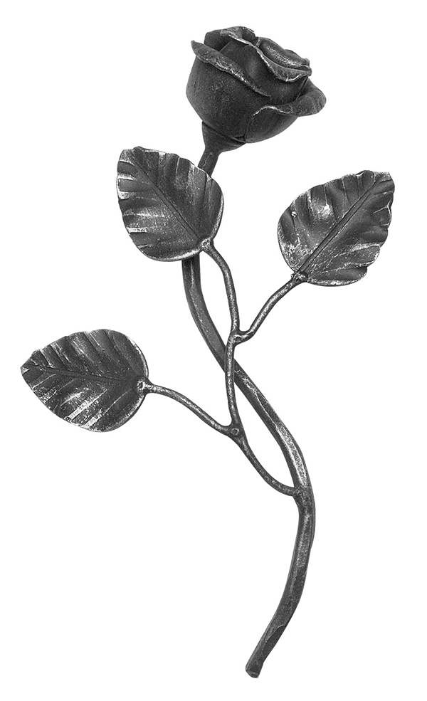 Zierblumen Rosette 001.03 Zaunelement Rose aus Stahl Schmiedeeisen Drehtore 