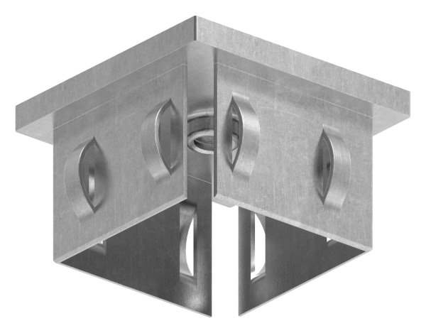 Stahlstopfen flach | mit M8 | für Rohr 50x50x2,0-3,0 mm | Stahl S235JR, roh