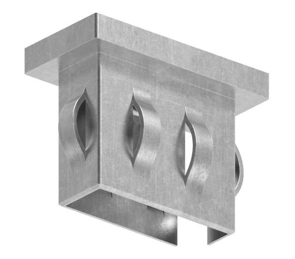 Stahlstopfen flach | mit M8 | für Rohr 40x20x1,5-2,0 mm | Stahl S235JR, roh