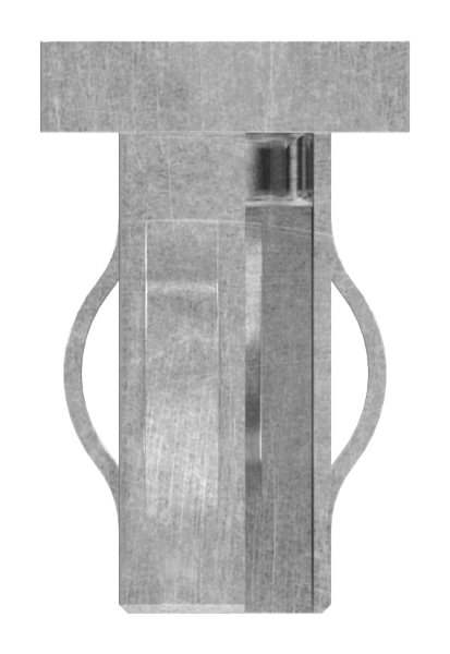 Stahlstopfen flach | mit M8 | für Rohr 40x20x1,5-2,0 mm | Stahl S235JR, roh