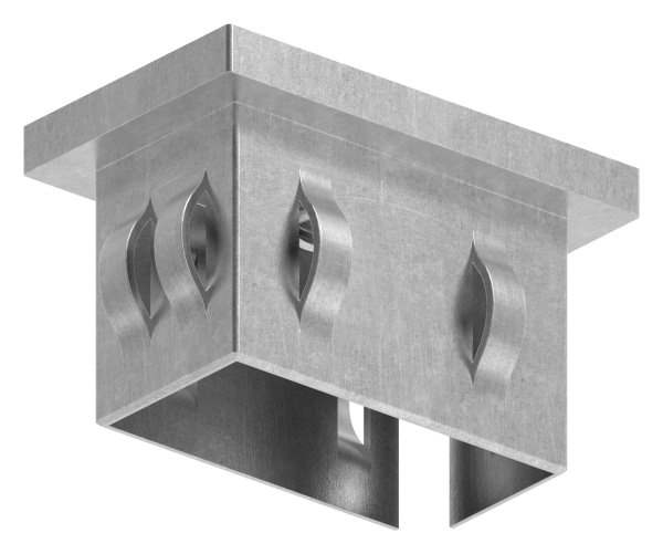 Stahlstopfen flach | mit M8 | für Rohr 50x30x2,0-3,0 mm | Stahl S235JR, roh