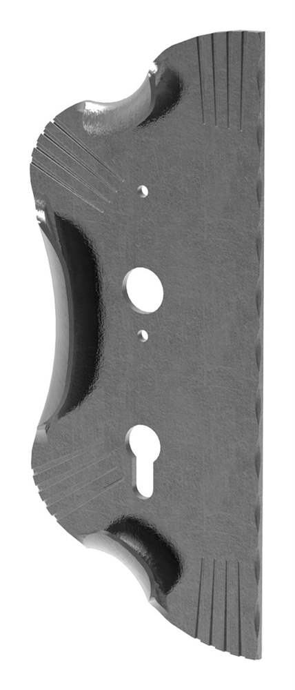 Schlossplatte links | Maße: 120x290x4 mm | Stahl S235JR, roh