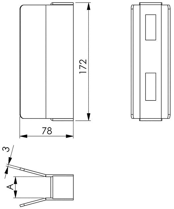 Gegenkasten für Schiebetor | Maße: 40x78x172 mm | Stahl (Roh) S235JR