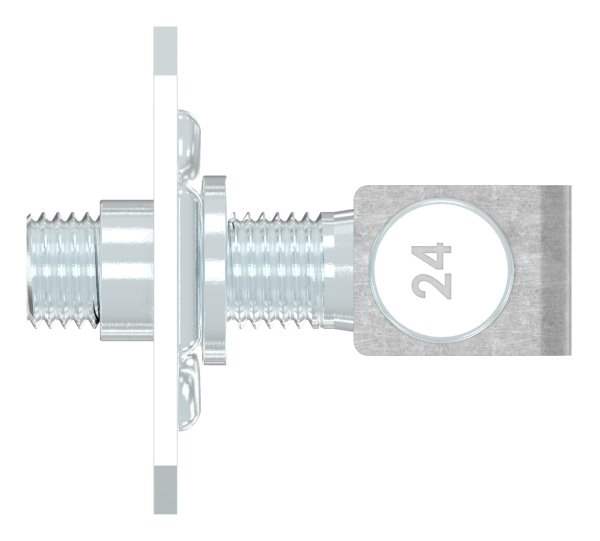 Torband M24 | verstellbar | mit Befestigungsplatte | Stahl (Roh) S235JR