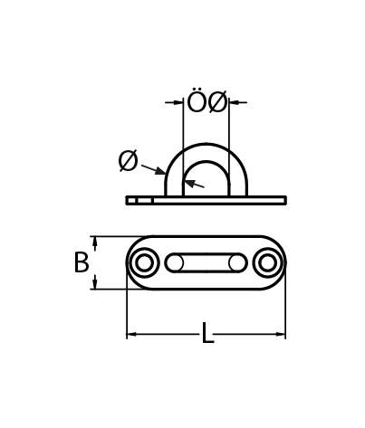 Mastplatte | oval | Ösen-Ø: 11x12 mm - 24x28 mm | V2A